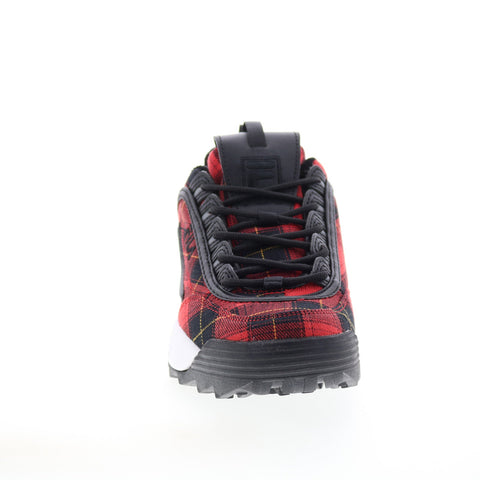 Fila Disruptor II Plaid 5XM00796-014 Womens Red Lifestyle Sneakers Shoes