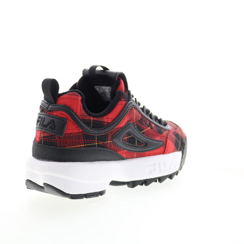 Fila Disruptor II Plaid 5XM00796-014 Womens Red Lifestyle Sneakers Shoes