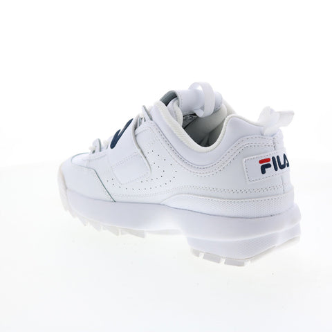 Fila Disruptor II Applique Womens White Leather Lifestyle Sneakers Shoes