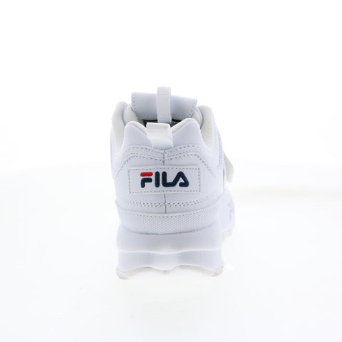 Fila Disruptor II Applique Womens White Leather Lifestyle Sneakers Shoes