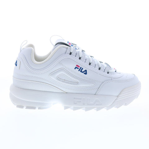Fila Disruptor II Premium Womens White Leather Lifestyle Sneakers Shoes
