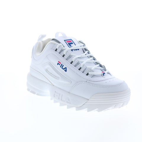 Fila Disruptor II Premium Womens White Leather Lifestyle Sneakers Shoes