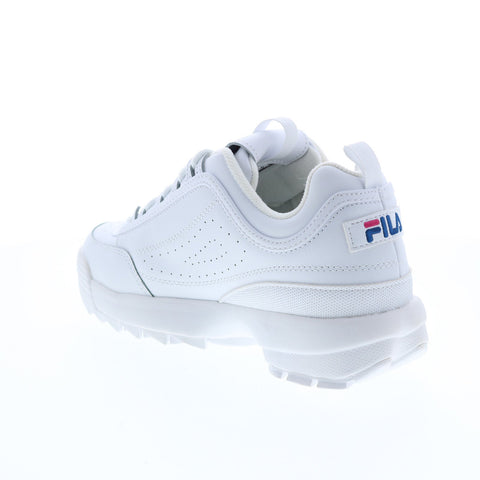 Fila Disruptor II Premium Womens White Leather Lifestyle Sneakers Shoes