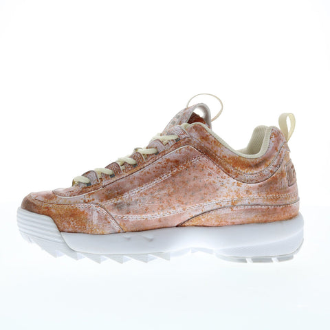 Fila Disruptor II Rusted Leather Womens Brown Lifestyle Sneakers Shoes