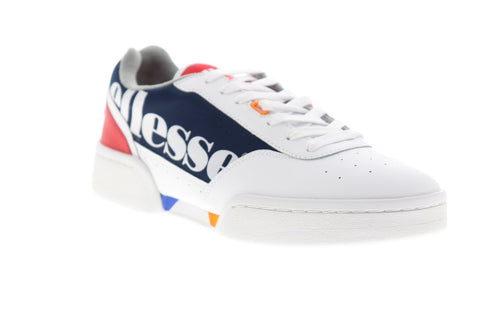 Ellesse Piacentino 6-10016 Mens White Leather Lace Up Low Top Sneakers Shoes