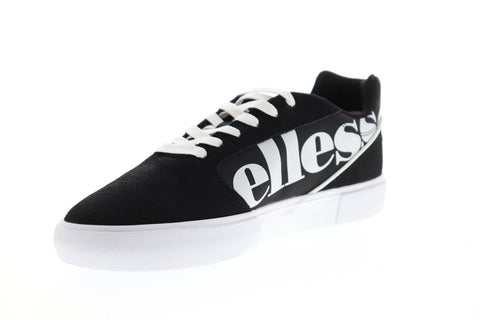 Ellesse Ostuni Mens Black Suede Low Top Lace Up Sneakers Shoes