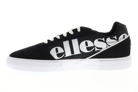 Ellesse Ostuni Mens Black Suede Low Top Lace Up Sneakers Shoes