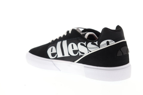 Ellesse Ostuni Mens Black Suede Low Top Lace Up Sneakers Shoes