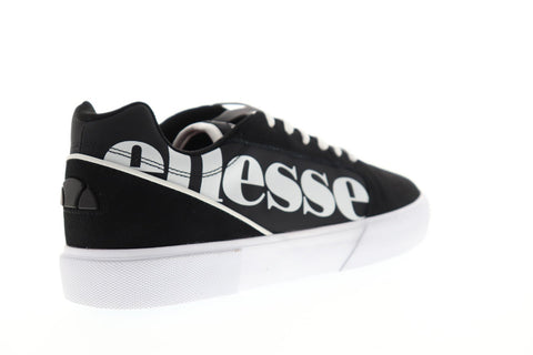 Ellesse Ostuni Mens Black Suede Low Top Lace Up Sneakers Shoes