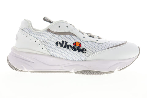 Ellesse Massello Text 6-10145 Mens White Mesh Low Top Lifestyle Sneakers Shoes