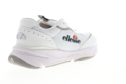 Ellesse Massello Text 6-10145 Mens White Mesh Low Top Lifestyle Sneakers Shoes