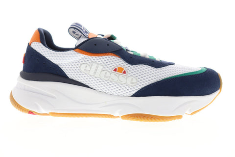 Ellesse Massello Text 6-10340 Mens White Mesh Lace Up Low Top Sneakers Shoes
