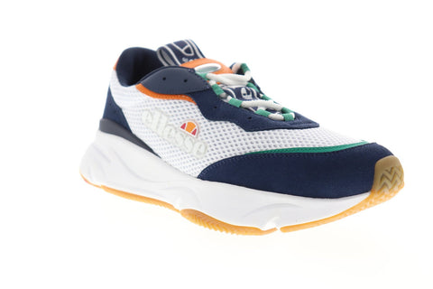 Ellesse Massello Text 6-10340 Mens White Mesh Lace Up Low Top Sneakers Shoes