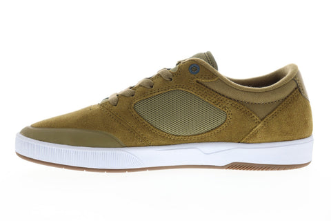 Emerica Dissent Mens Brown Suede Athletic Lace Up Skate Shoes