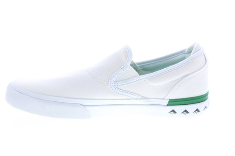 Emerica Wino G6 Slip-On Mens White Canvas Skate Inspired Sneakers Shoes