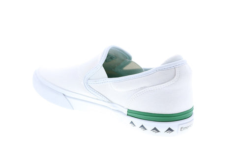 Emerica Wino G6 Slip-On Mens White Canvas Skate Inspired Sneakers Shoes