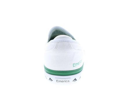 Emerica Wino G6 Slip-On Mens White Canvas Skate Inspired Sneakers Shoes