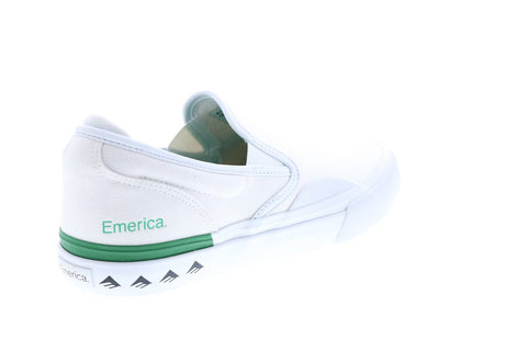 Emerica Wino G6 Slip-On Mens White Canvas Skate Inspired Sneakers Shoes