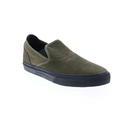Emerica Wino G6 Slip-On 6101000111302 Mens Green Suede Skate Sneakers Shoes