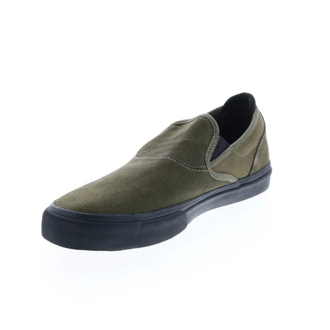 Emerica Wino G6 Slip-On 6101000111302 Mens Green Suede Skate Sneakers Shoes