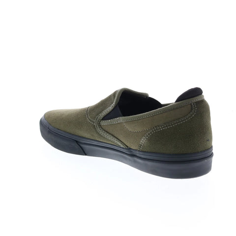 Emerica Wino G6 Slip-On 6101000111302 Mens Green Suede Skate Sneakers Shoes