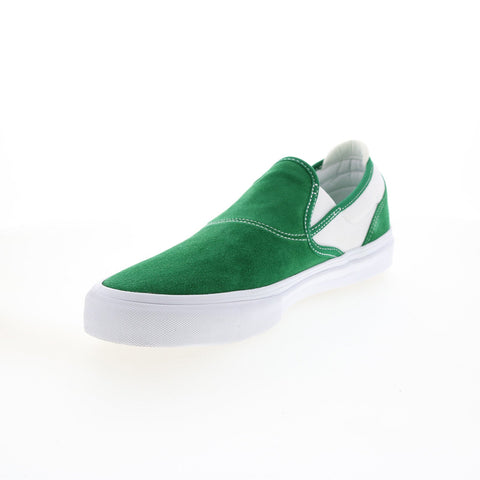 Emerica Wino G6 Slip-On 6101000111313 Mens Green Suede Skate Sneakers Shoes