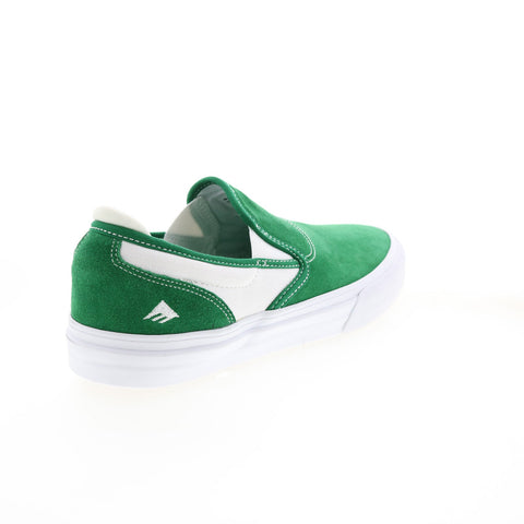 Emerica Wino G6 Slip-On 6101000111313 Mens Green Suede Skate Sneakers Shoes