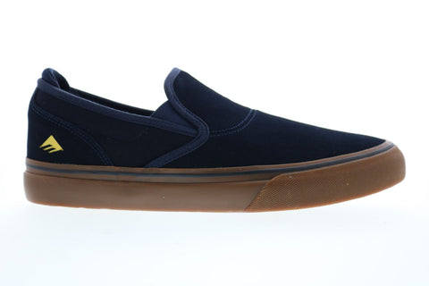 Emerica Wino G6 Slip On 6101000111460 Mens Blue Suede Slip On Athletic Skate Shoes
