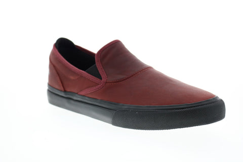 Emerica Wino G6 Slip On Mens Red Leather Skate Inspired Sneakers Shoes