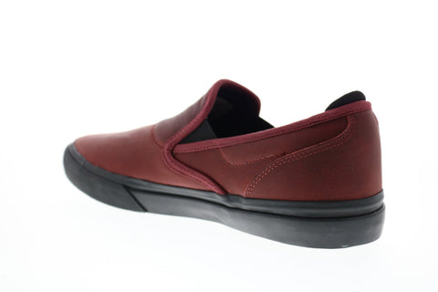 Emerica Wino G6 Slip On Mens Red Leather Skate Inspired Sneakers Shoes