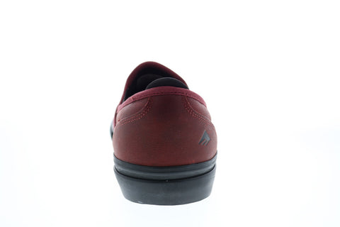 Emerica Wino G6 Slip On Mens Red Leather Skate Inspired Sneakers Shoes