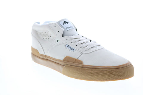 Emerica Pillar 6101000132104 Mens White Suede Skate Inspired Sneakers Shoes