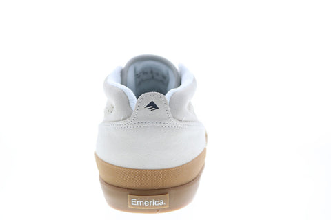 Emerica Pillar 6101000132104 Mens White Suede Skate Inspired Sneakers Shoes
