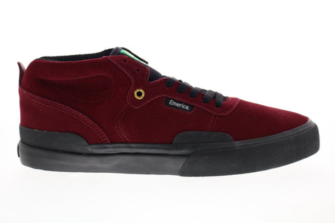 Emerica Pillar 6101000132626 Mens Red Suede Skate Inspired Sneakers Shoes