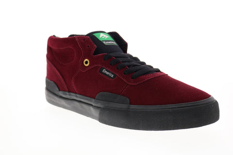 Emerica Pillar 6101000132626 Mens Red Suede Skate Inspired Sneakers Shoes