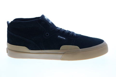 Emerica Pillar 6101000132374 Mens Black Suede Skate Inspired Sneakers Shoes