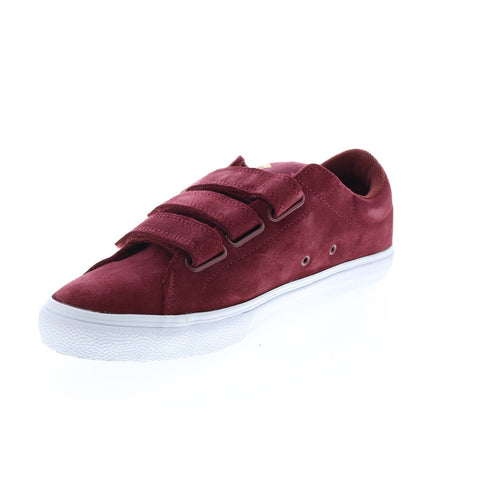 Emerica Omen Lo Vco 6101000141602 Mens Red Suede Strap Skate Sneakers Shoes