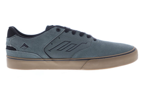 Emerica Reynolds Low Vulc Mens Gray Suede Athletic Lace Up Skate Shoes