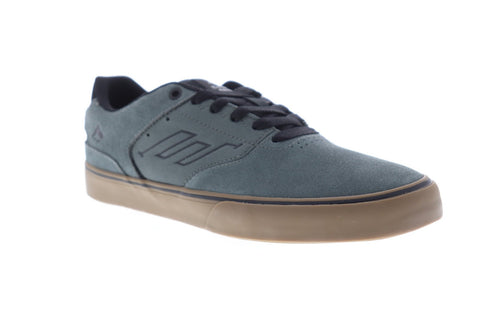 Emerica Reynolds Low Vulc Mens Gray Suede Athletic Lace Up Skate Shoes