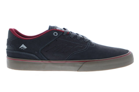 Emerica The Reynolds Low Vulc Mens Gray Suede Athletic Lace Up Skate Shoes