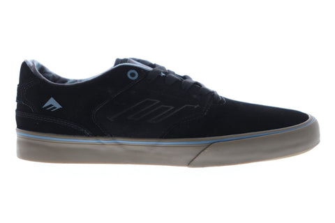 Emerica The Reynolds Low Vulc Mens Black Suede Athletic Lace Up Skate Shoes