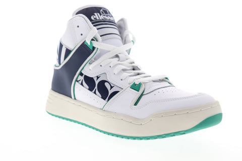 Ellesse Assist HI 610347 Mens White Leather Lace Up High Top Sneakers Shoes