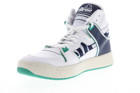 Ellesse Assist HI 610347 Mens White Leather Lace Up High Top Sneakers Shoes