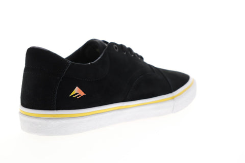 Emerica Provider X Psockadelic Mens Black Suede Low Top Lace Up Sneakers Shoes