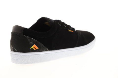 Emerica Figgy Dose X Psockadelic Mens Black Suede Low Top Lace Up Sneakers Shoes