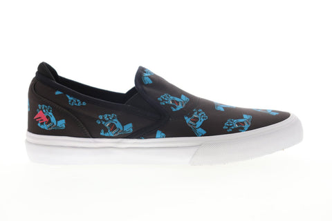 Emerica Wino G6 Slip-On X Santa Cruz 6107000242448 Mens Black Suede Athletic Skate Shoes