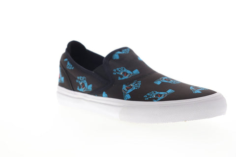 Emerica Wino G6 Slip-On X Santa Cruz 6107000242448 Mens Black Suede Athletic Skate Shoes