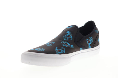 Emerica Wino G6 Slip-On X Santa Cruz 6107000242448 Mens Black Suede Athletic Skate Shoes