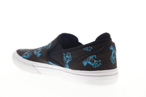 Emerica Wino G6 Slip-On X Santa Cruz 6107000242448 Mens Black Suede Athletic Skate Shoes