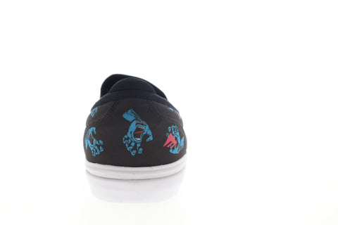 Emerica Wino G6 Slip-On X Santa Cruz 6107000242448 Mens Black Suede Athletic Skate Shoes